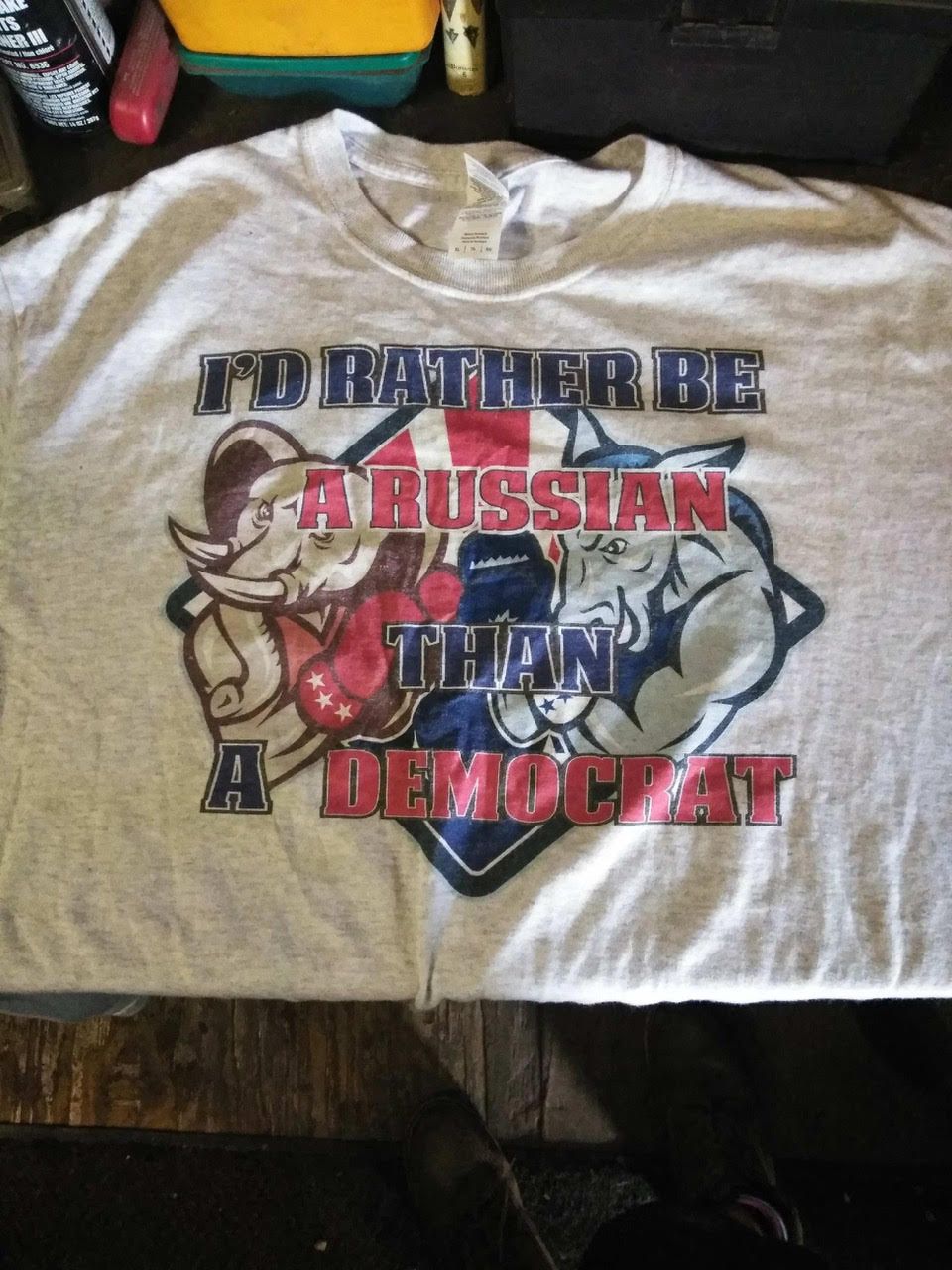 thumbnail image 2 of SilkRoadTees Trump Parody 'Presidential Seal 45 Puppet' T-Shirt - Anti Trump Political Graphic Tee 2 of 5
