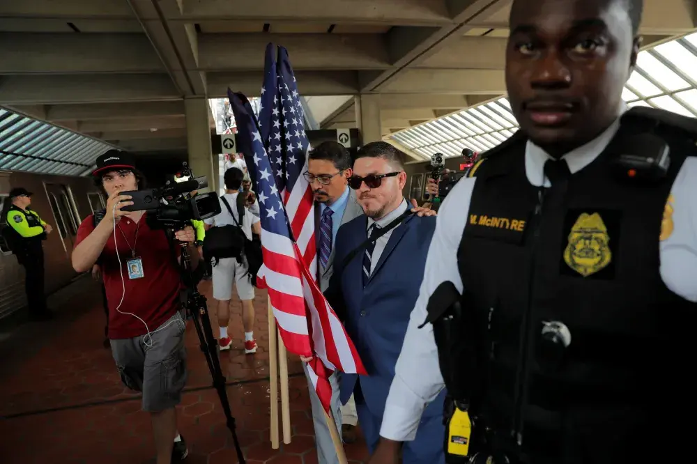 Unite the Right: Neo-Nazis and Counterprotesters Clash in Washington, D.C., on Charlottesville Anniversary