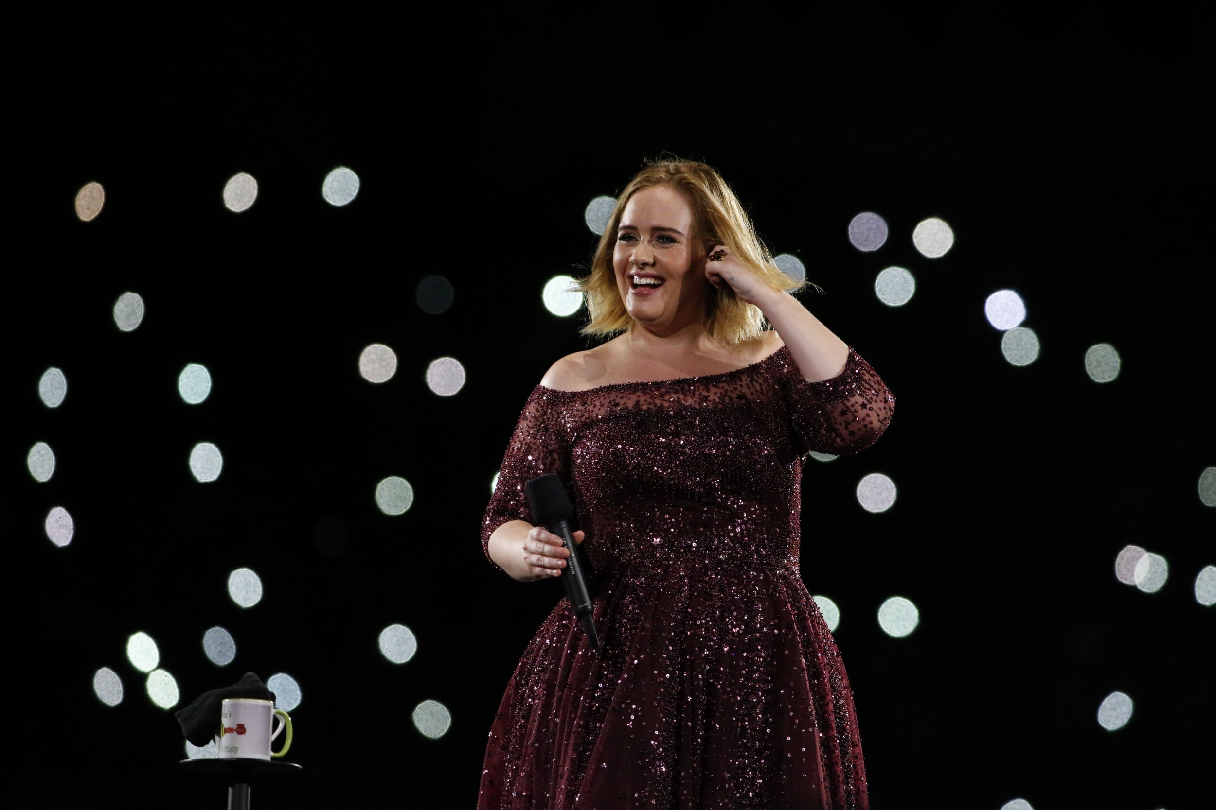 adele after party dress Adele Shows Off New Look at Drake's Birthday Party