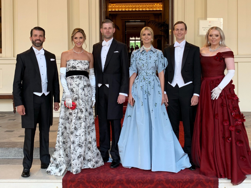 tiffany trump dress at uk state dinner Tiffany Trump slips into very glitzy ensemble as she joins dad Donald at UK  state banquet