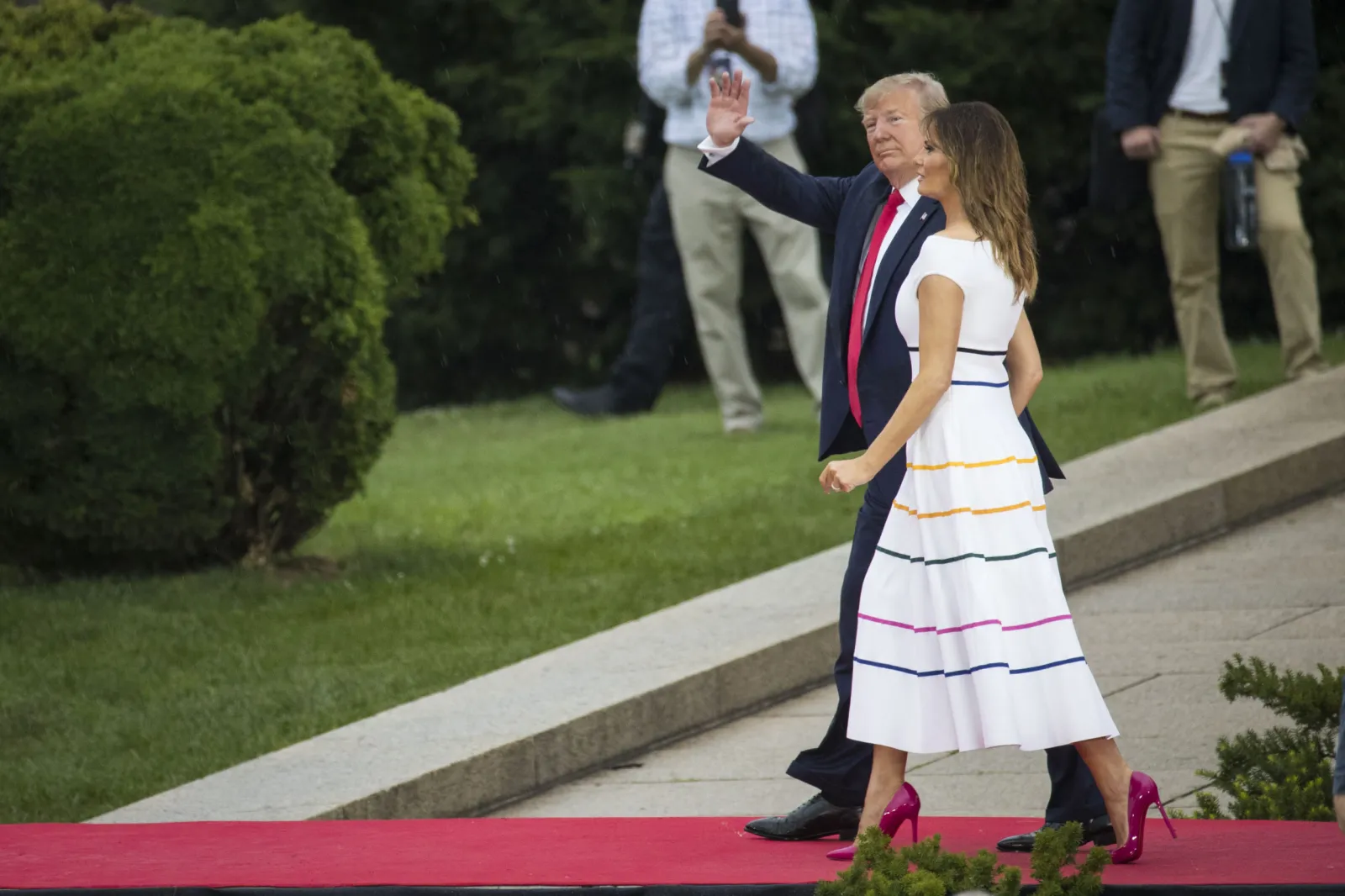 Was Melania Trump Wearing a Gay Pride Dress During President's July 4  Parade? - Newsweek