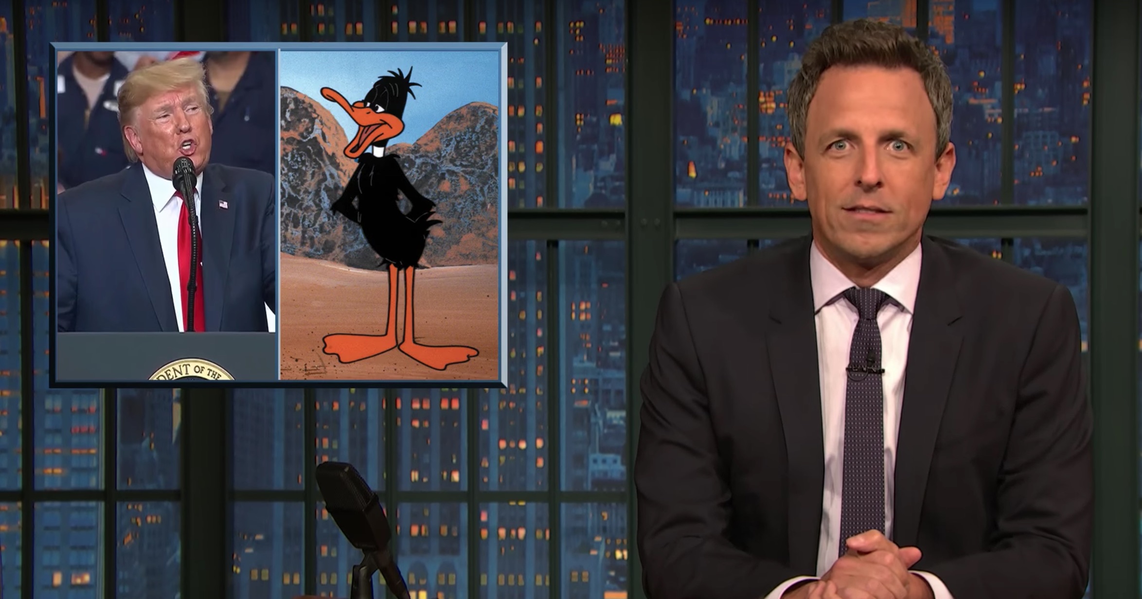 Jimmy Kimmel, Seth Meyers Mock Trump for Making Up the Word
