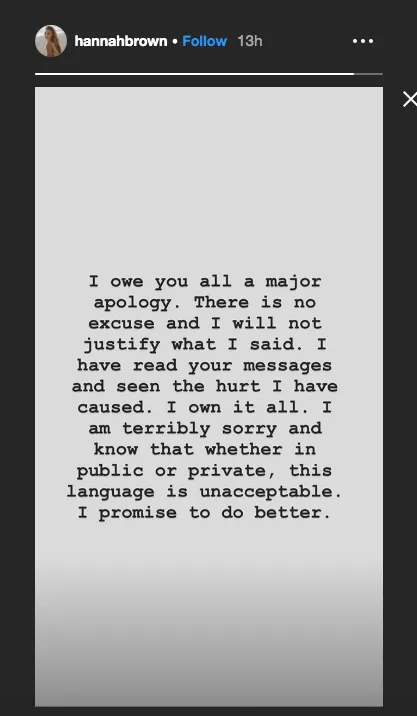 Bachelorette' Hannah Brown Apologizes for Saying N-word on