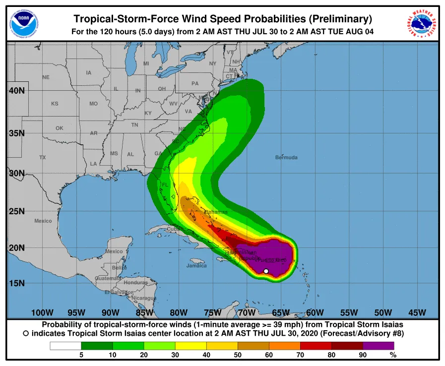 Tropical Storm Isaias Update, Tracker as Florida in Path of 9th Storm of Hurricane Season - Newsweek
