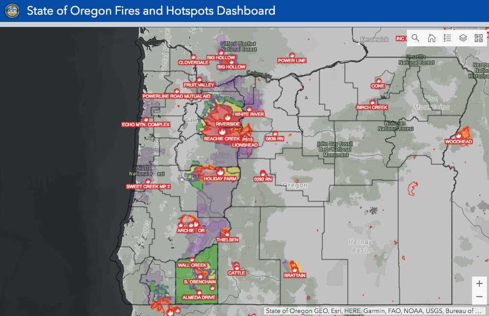 Oregon Fire Map
