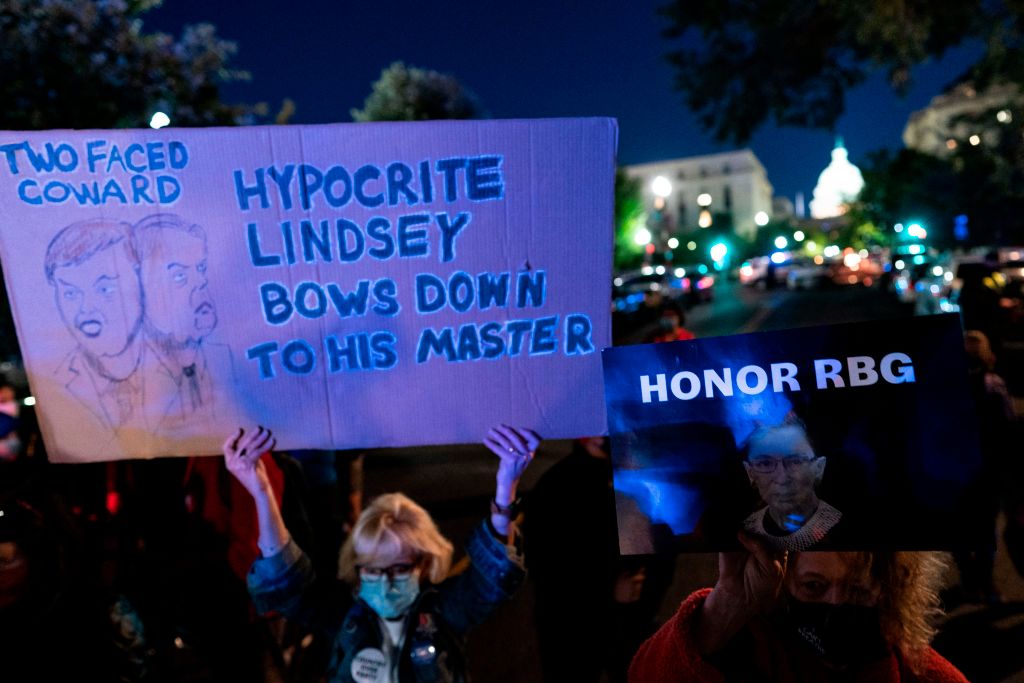 Trump Supporters Clash With Protesters Over Supreme Court Vacancy at ...