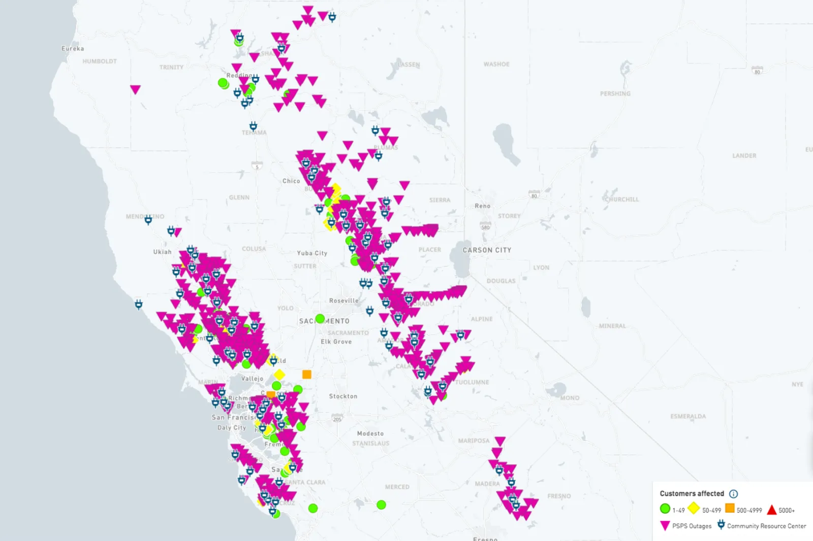 PG&E Outage Map, Updates as Hundreds of Thousands Without Power in ...