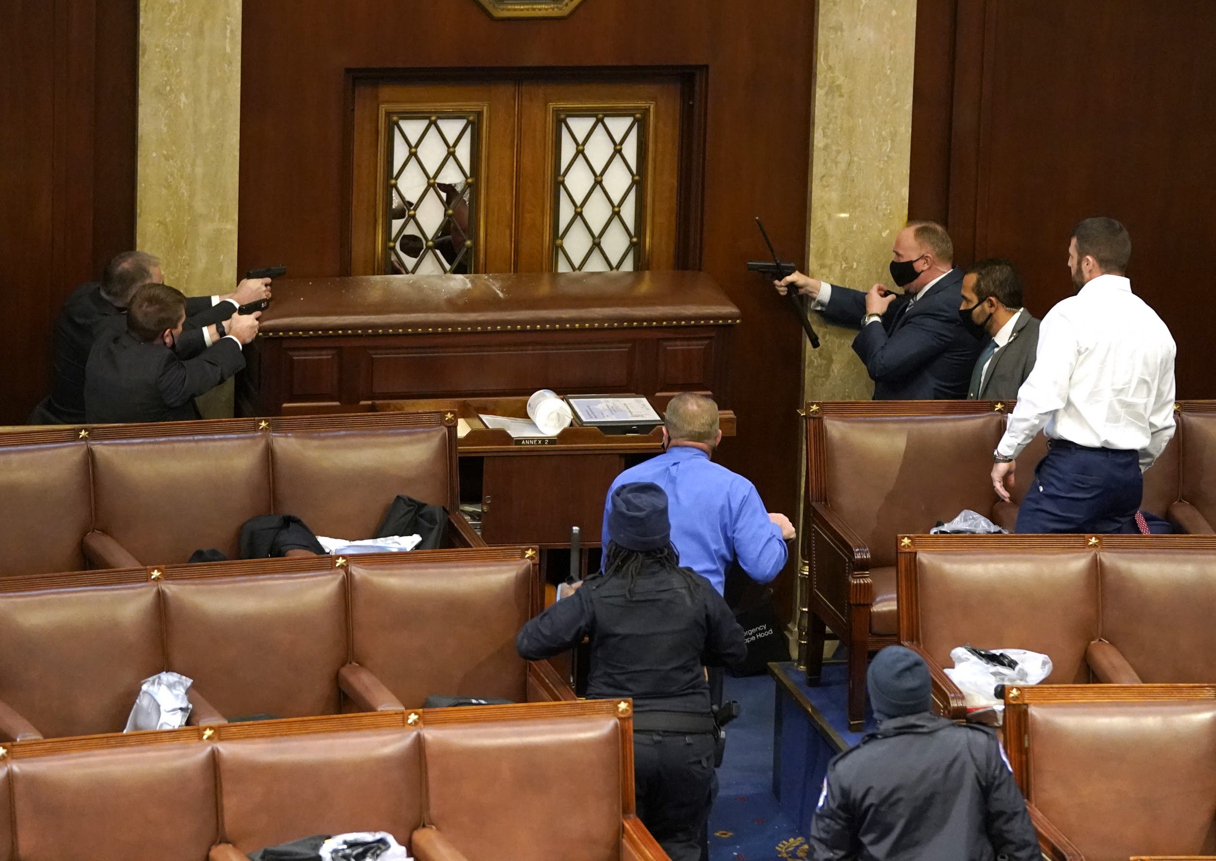 Guns Drawn by Police in House Chamber as Trump Mob Takes