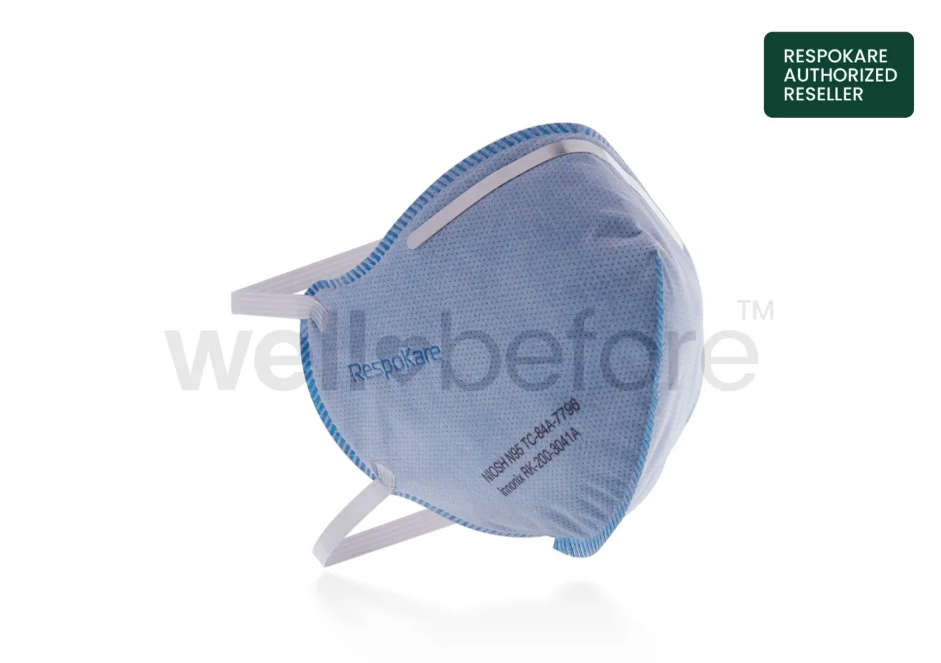 Box Of 25 SAFE-Life N95 Respirator & Surgical Face Masks – Soft Blue, Size Small – Model B130 – USA