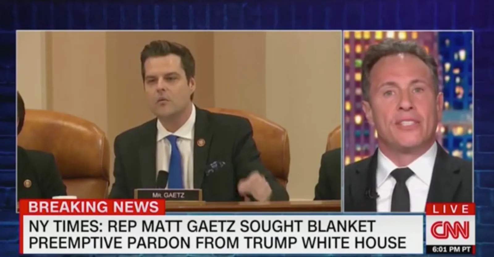 Chris Cuomo Challenges Matt Gaetz to Live CNN Interview