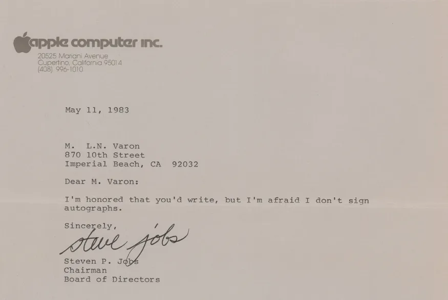 Steve Jobs letter