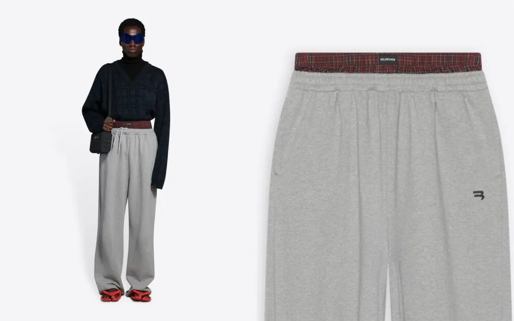 Balenciaga $1,190 Sagging Sweatpants With Fake Boxer Briefs Branded ...