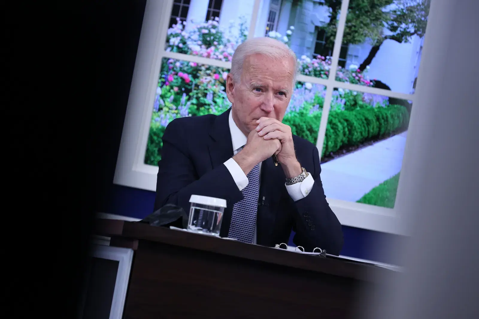 Biden Hosts a Hybrid Meeting