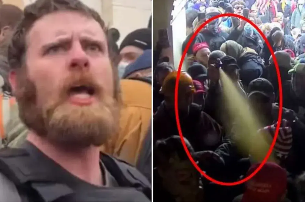 Christian Manley, Capitol Rioter Caught on Video Pepper Spraying Police, Arrested