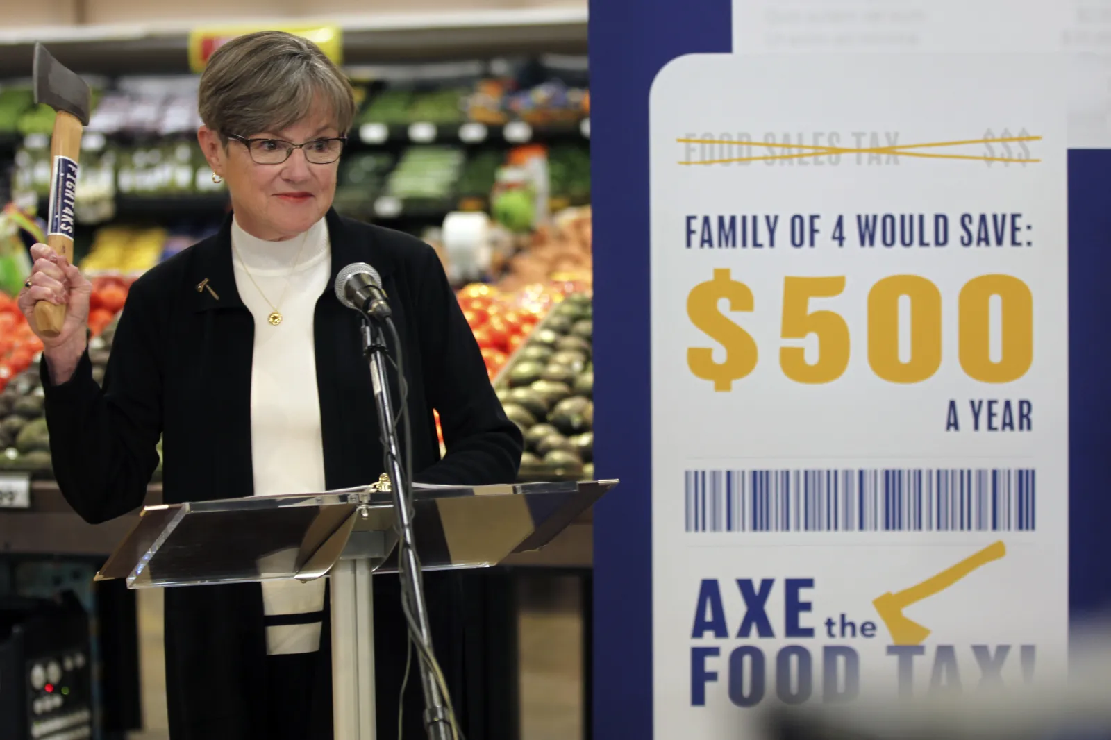 Amid Cash Surplus, Kansas Gov. Open to Cutting Tax on Groceries to Save ...
