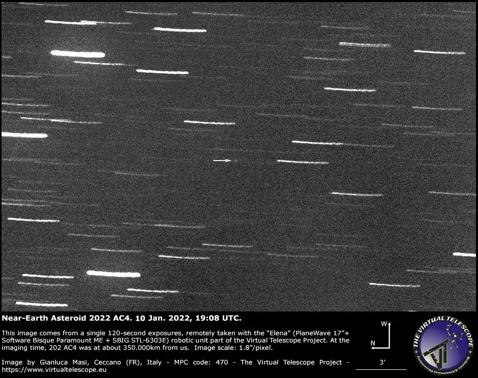 Photo Shows Asteroid That Narrowly Missed Earth Traveling at 18,000 MPH
