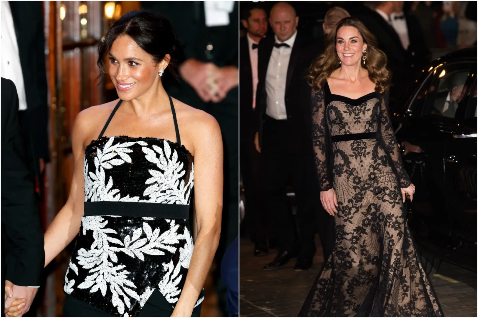 green emerald velvet dress Kate Middleton Black Lace Evening Dress 2014 Royal Variety Performance, White