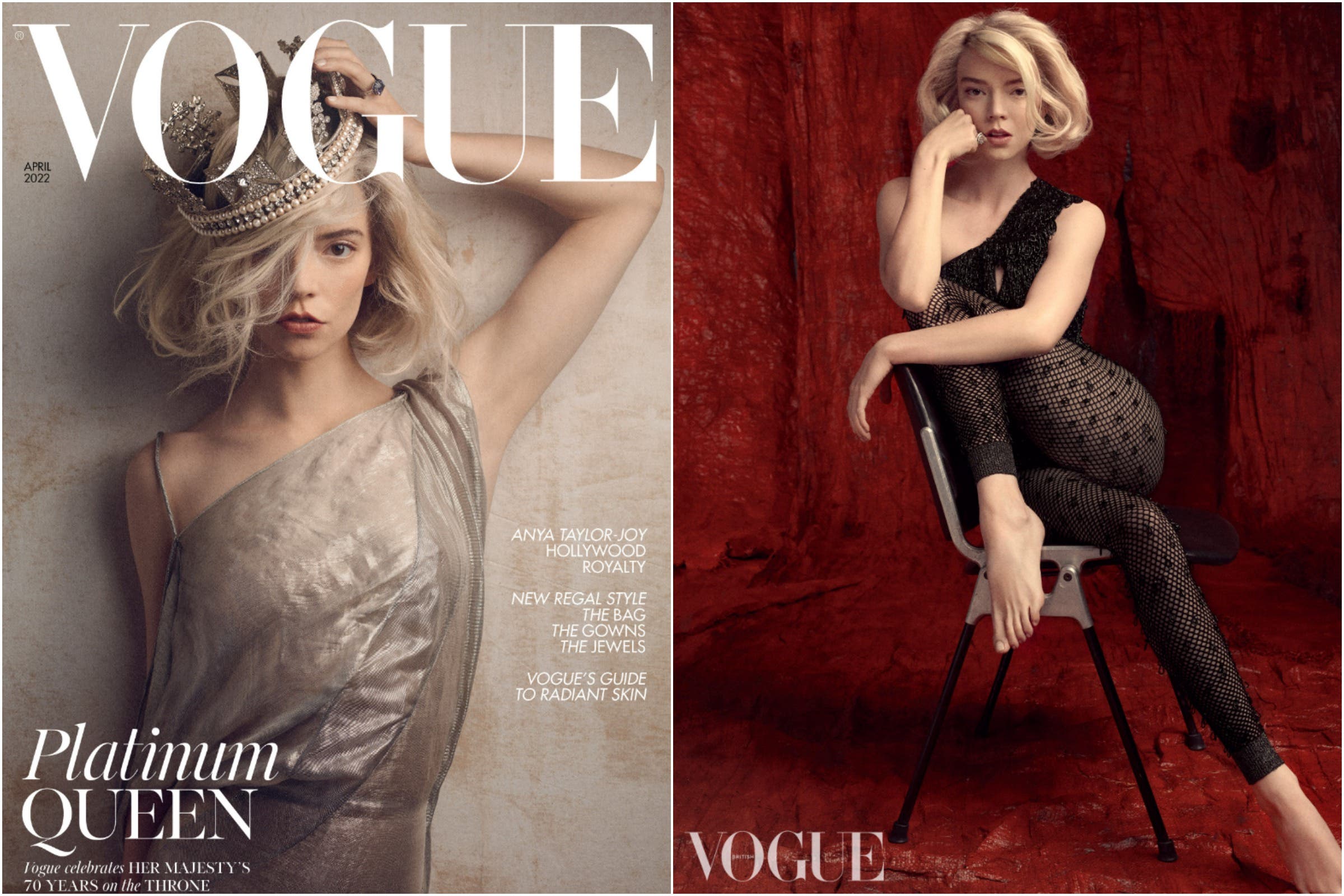 女性情報誌 Vogue UK April 2022 Queen Elizabeth II British Vogue Presents A Platinum Salute With Twin Covers