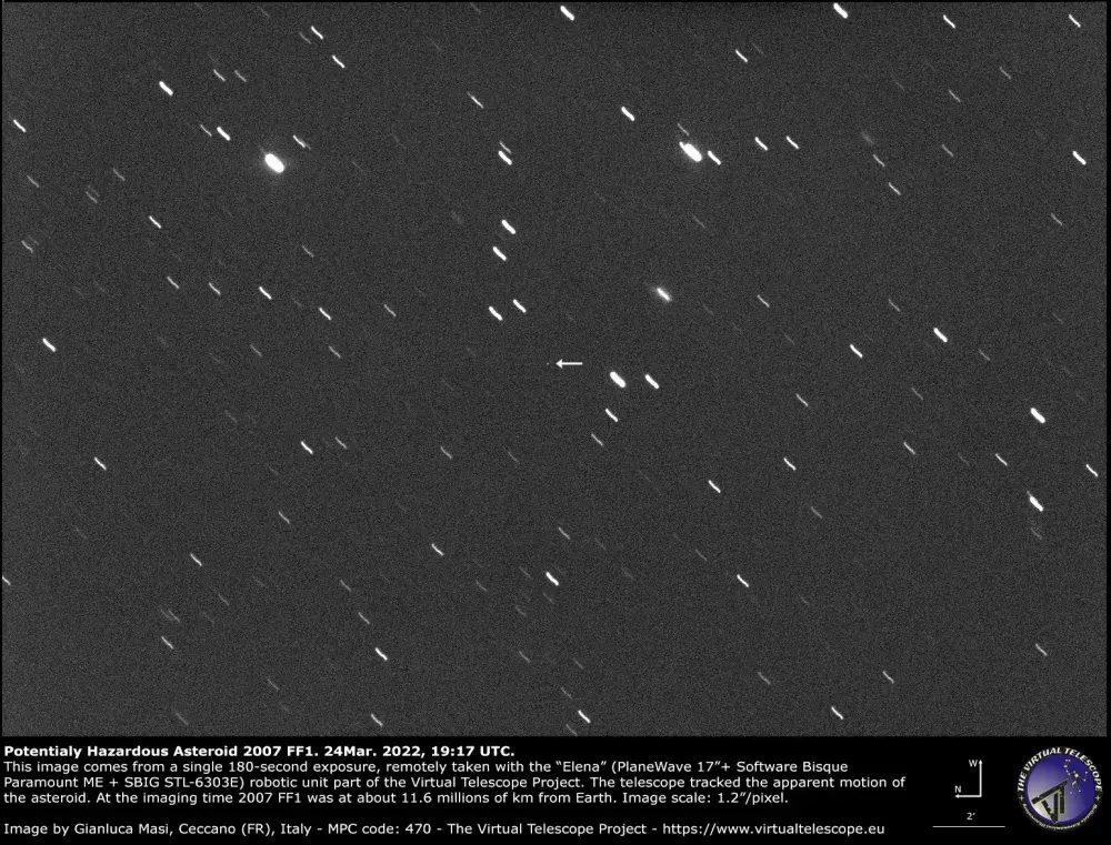 Photo Shows Potentially Hazardous Asteroid Before It Passes Close to Earth