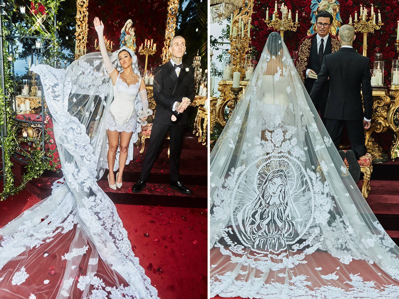 How Kourtney Kardashian's Wedding Veil Is a Subtle Tribute to Travis Barker  - Newsweek