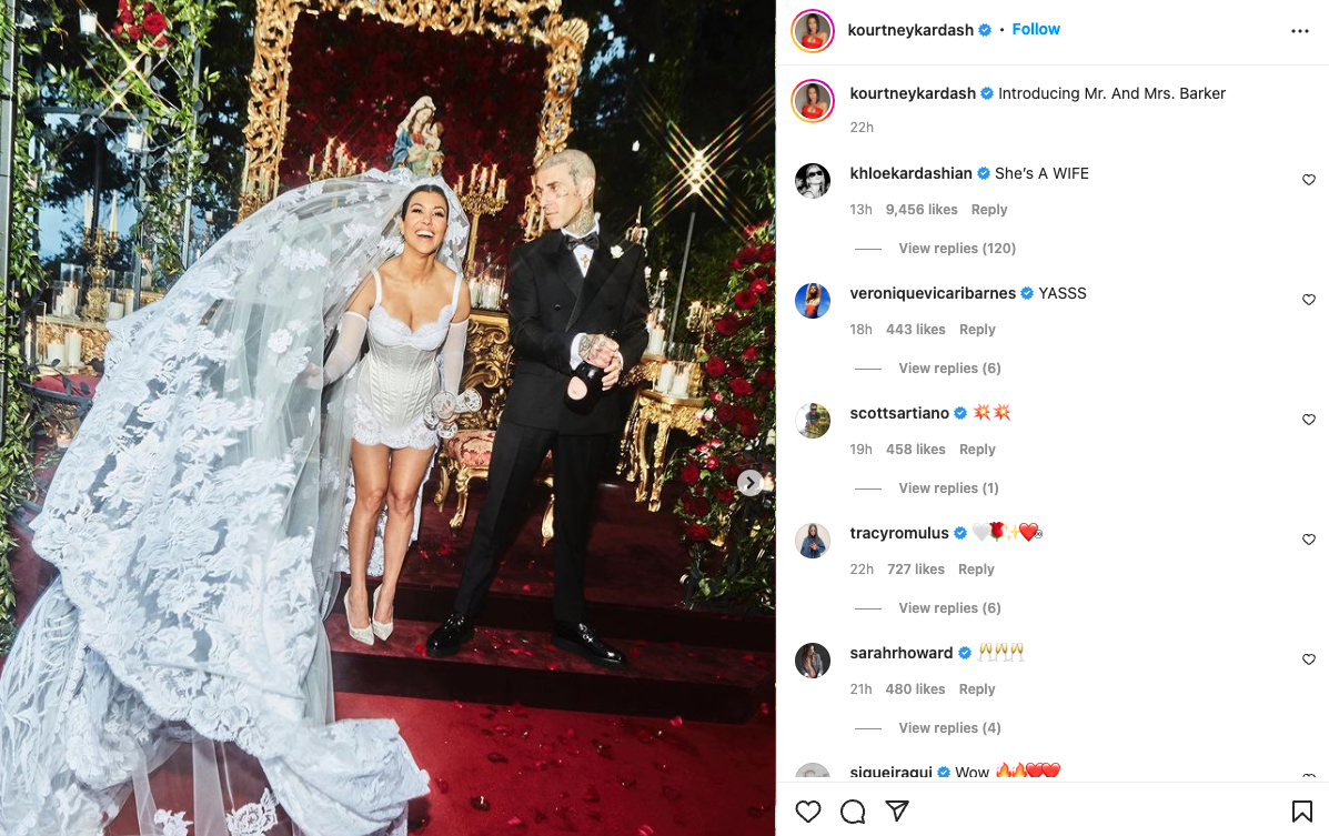 How Kourtney Kardashians Wedding Veil Is a Subtle Tribute to Travis Barker