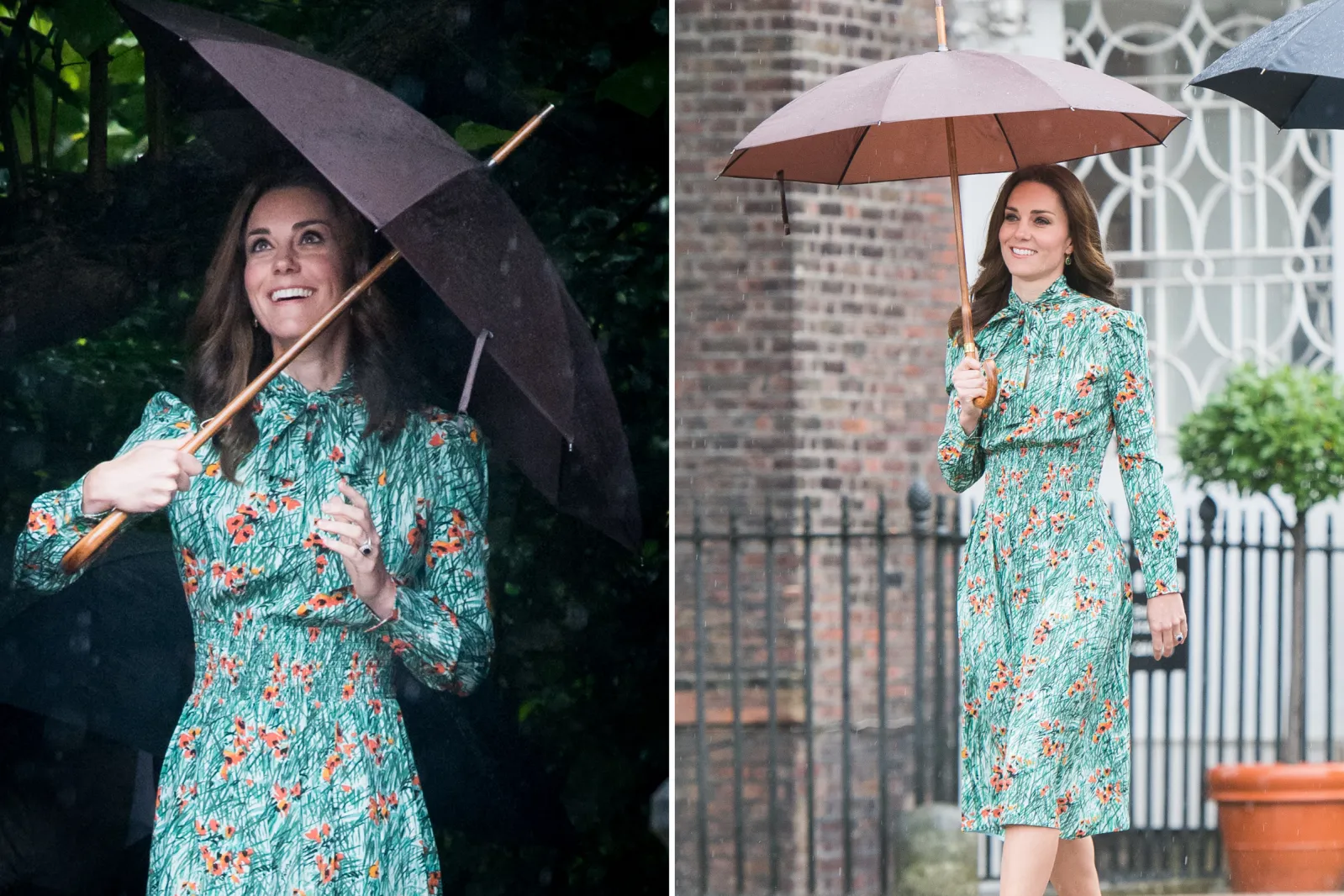 emilia wickstead ragna dress green rose floral print taffeta faille Emilia Wickstead Mirta Dress main image 1