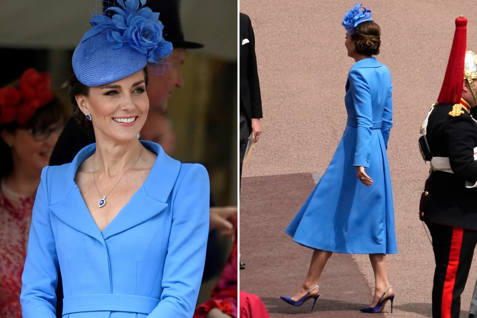 kate middleton blue lace dress Kate Middleton Blue Dot Long Sleeve Royal Ascot 2019 Dress