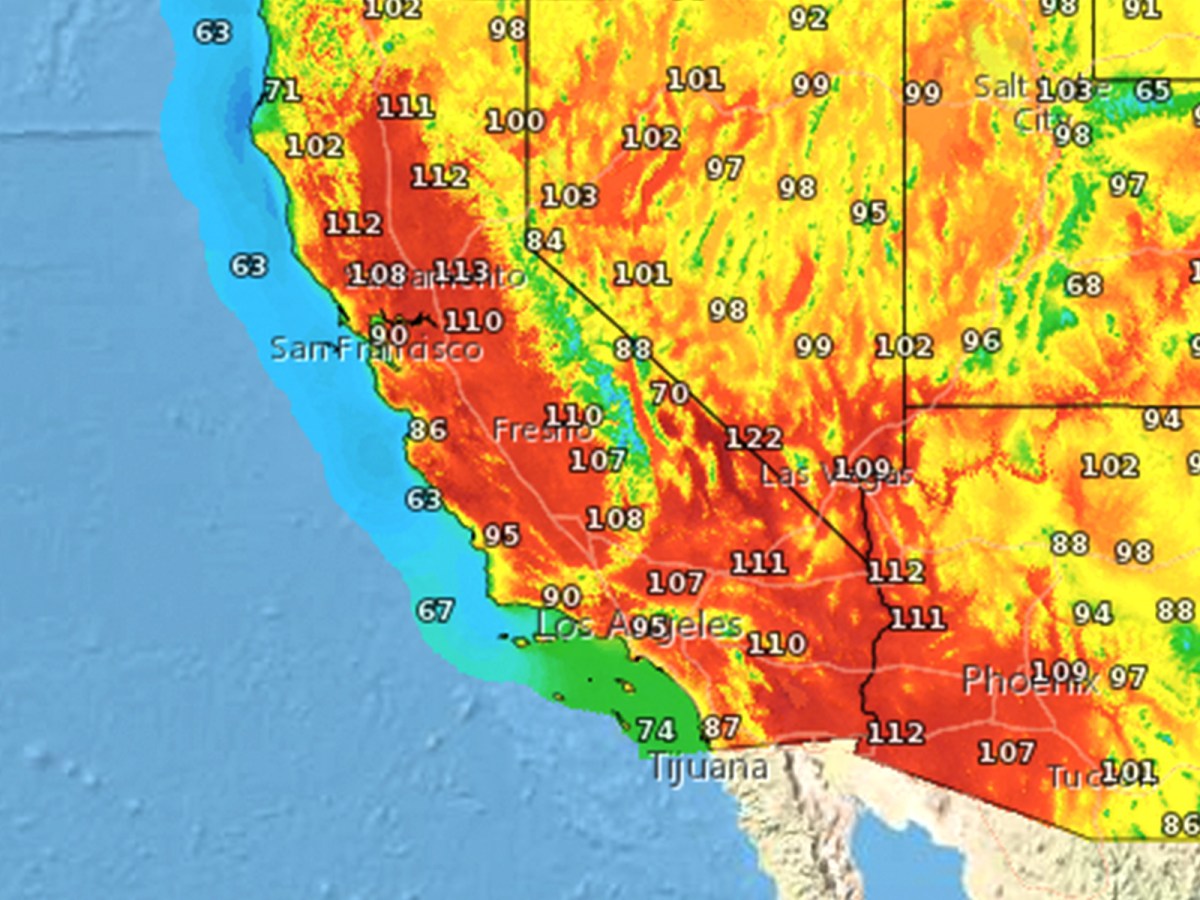 California Heat Wave Map, Update as Temperature Could Hit 115° on Labor ...