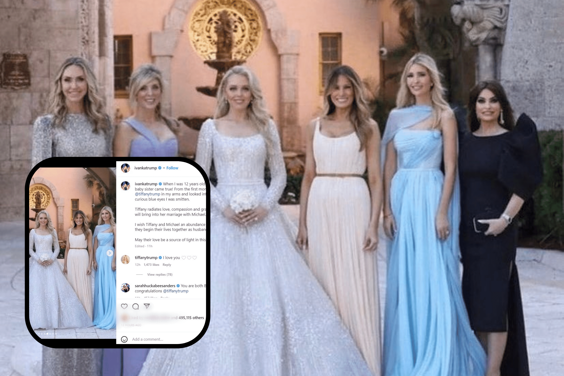 Lara Trump's Arms in Wedding Photo Prompt Intense Discussion - Newsweek, image size:2400x1600