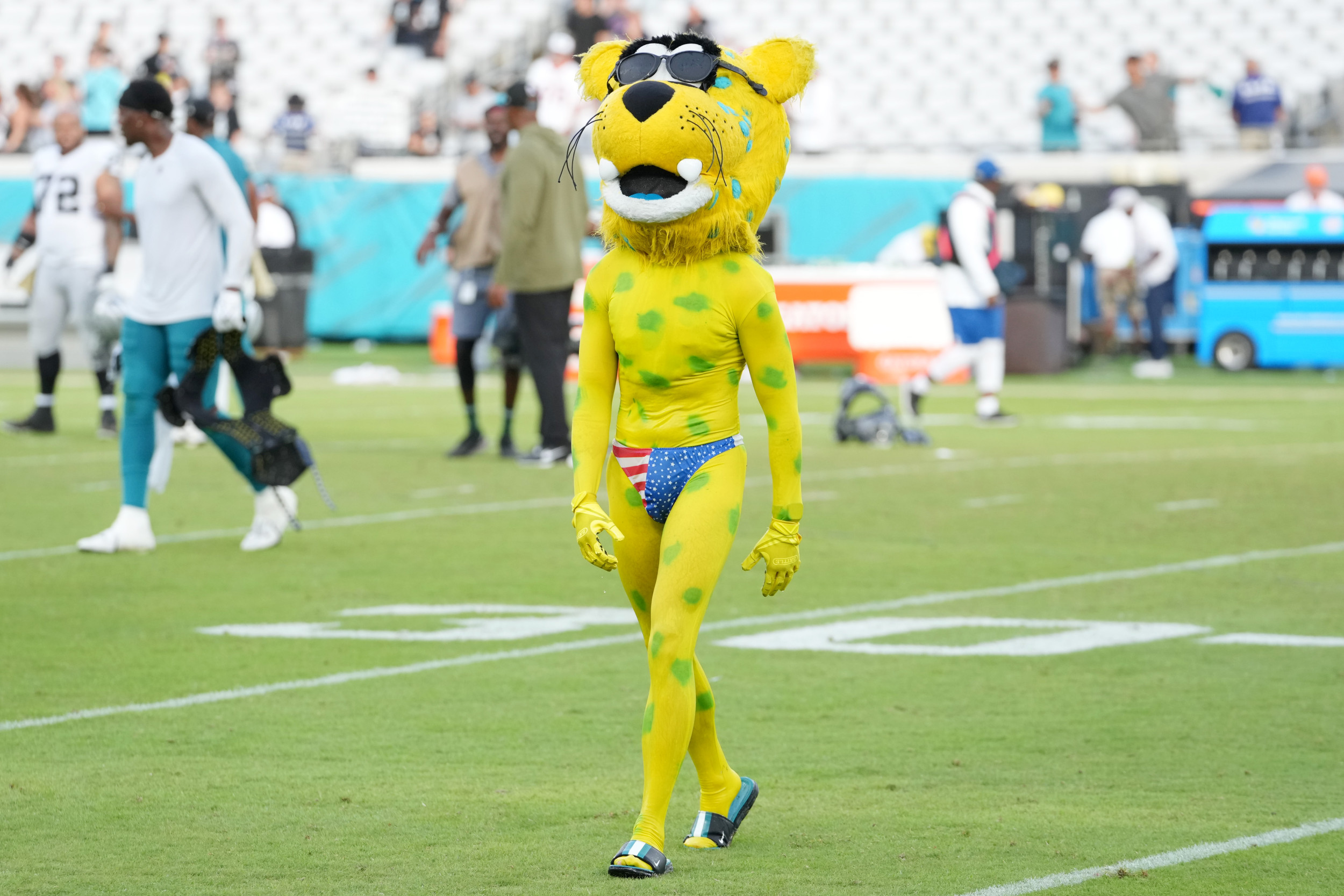Jaguars Mascot Sparks Confusion After Wearing USA Thong—'I'll Never Unsee'  - Newsweek, image size:2500x1667