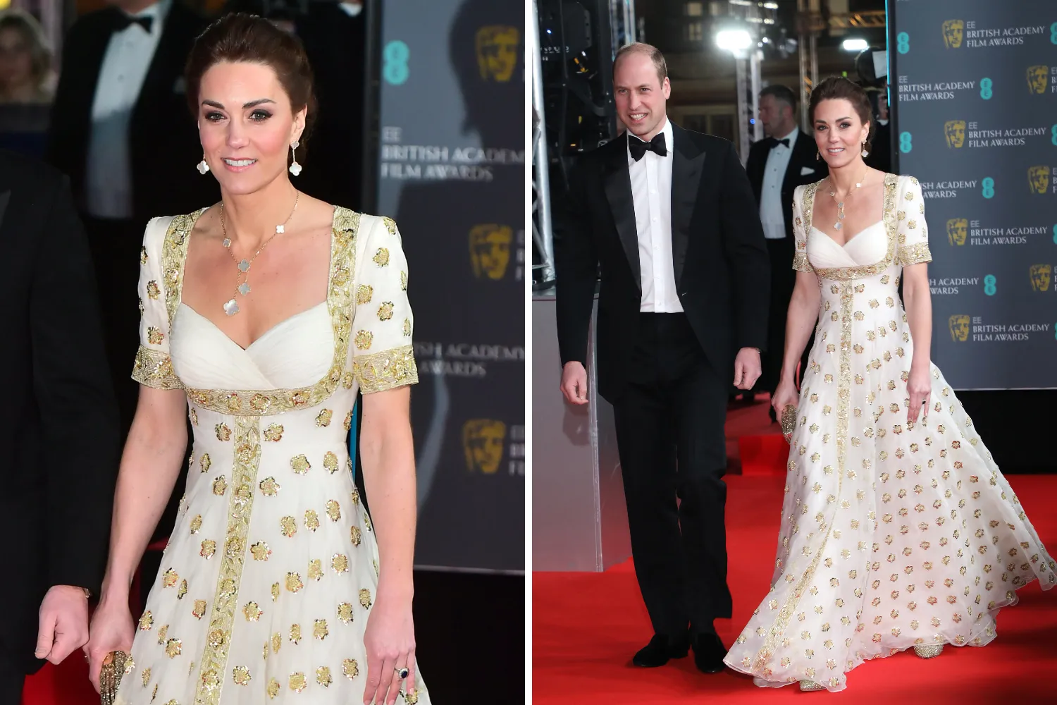 meghan's reaction to kate's gold dress Kate Middleton's and Meghan Markle's Dazzling Gold Fashion Moments