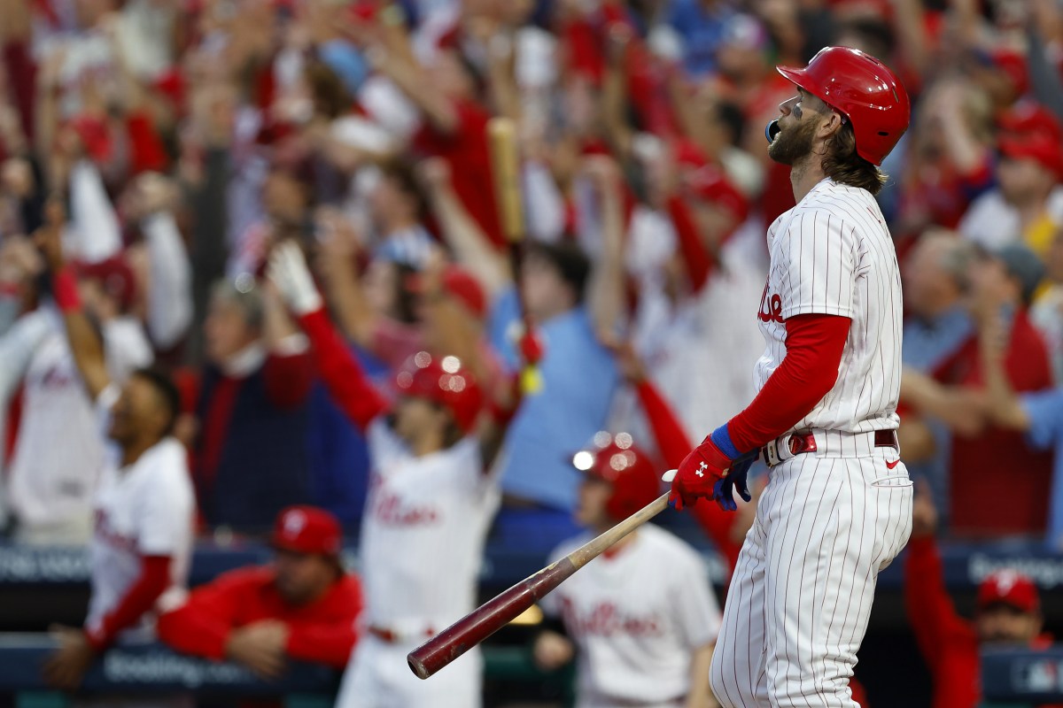 Bryce Harper of the Philadelphia Phillies in an archive action shot.