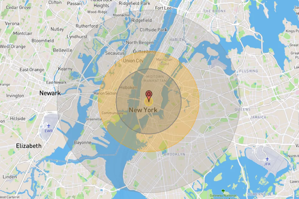 Nuclear Bomb Map Shows Impact of New Gravity Weapon on Biggest US ...