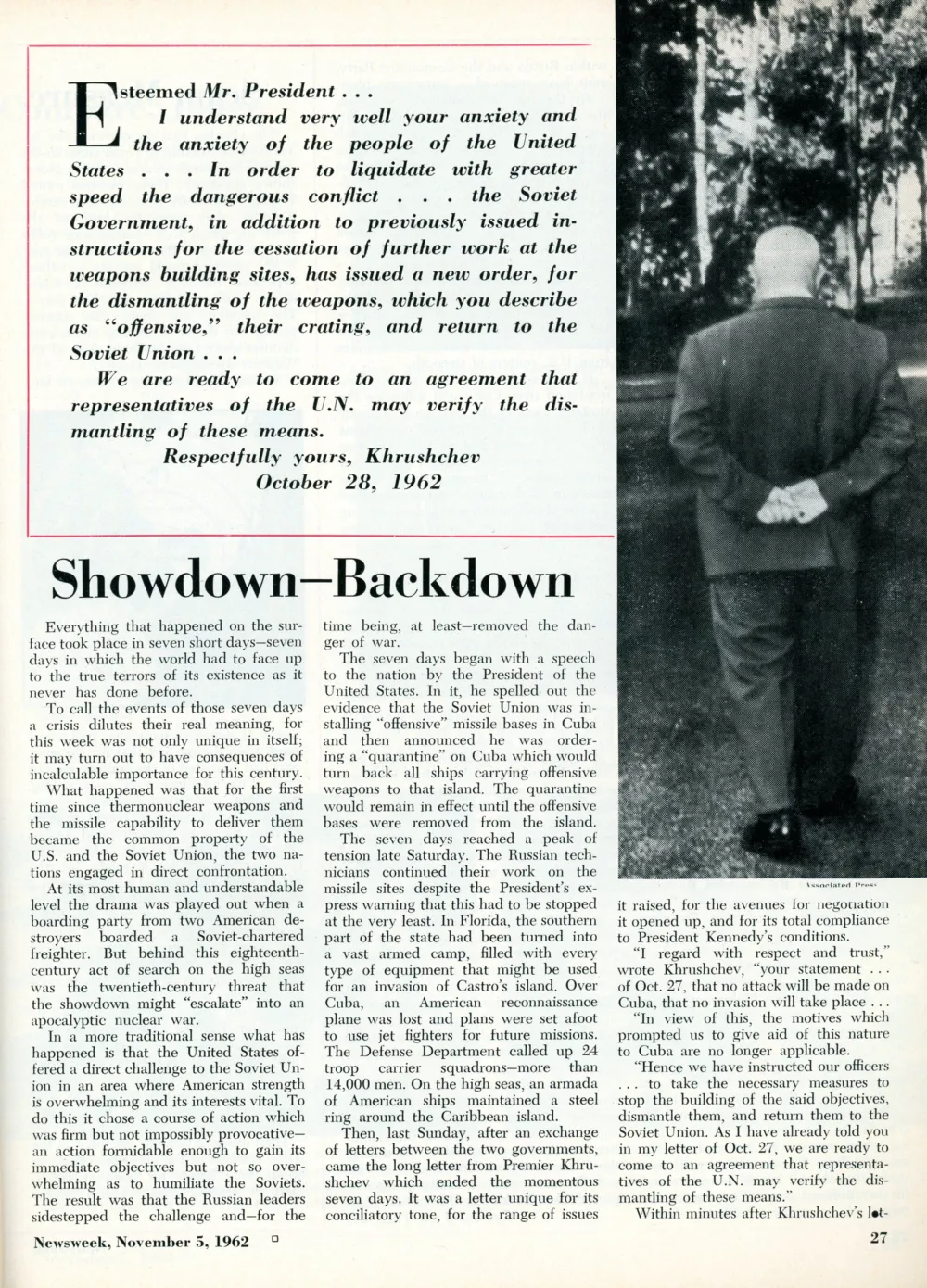 November 5 1962 Newsweek