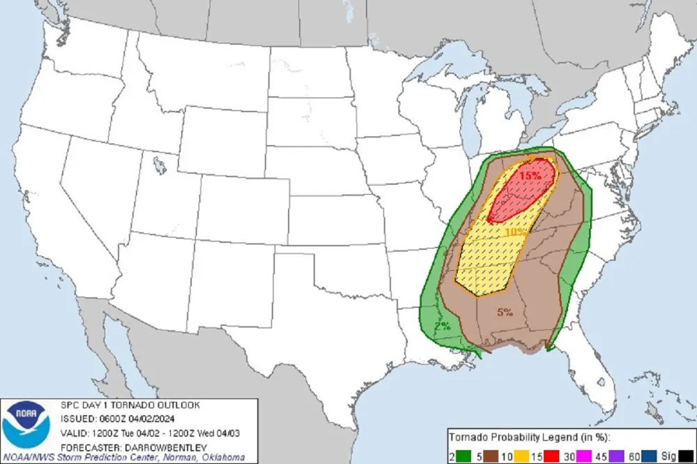 Tornado Map Shows States With Warning in Place - Newsweek