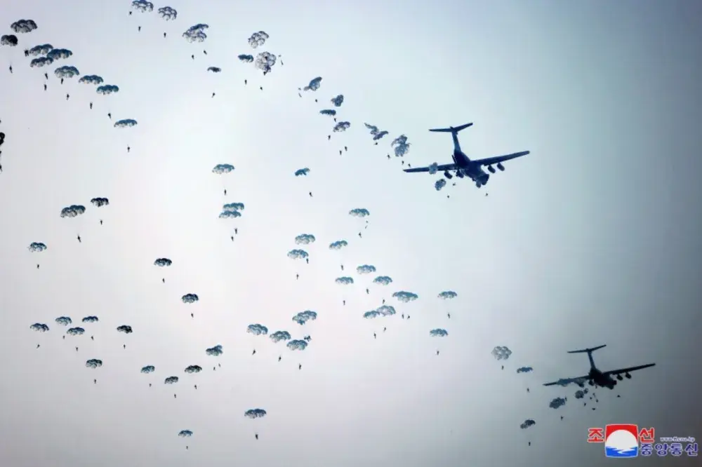 North Korean Paratroopers Injured in Kim-Led Drills, Agency Says