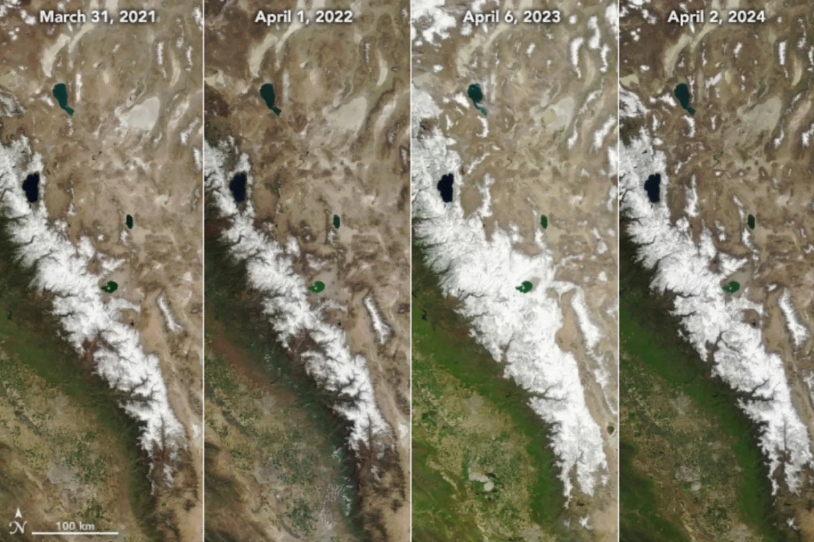 California Snowpack’s ‘Atypical’ Year Revealed in NASA Image - Newsweek