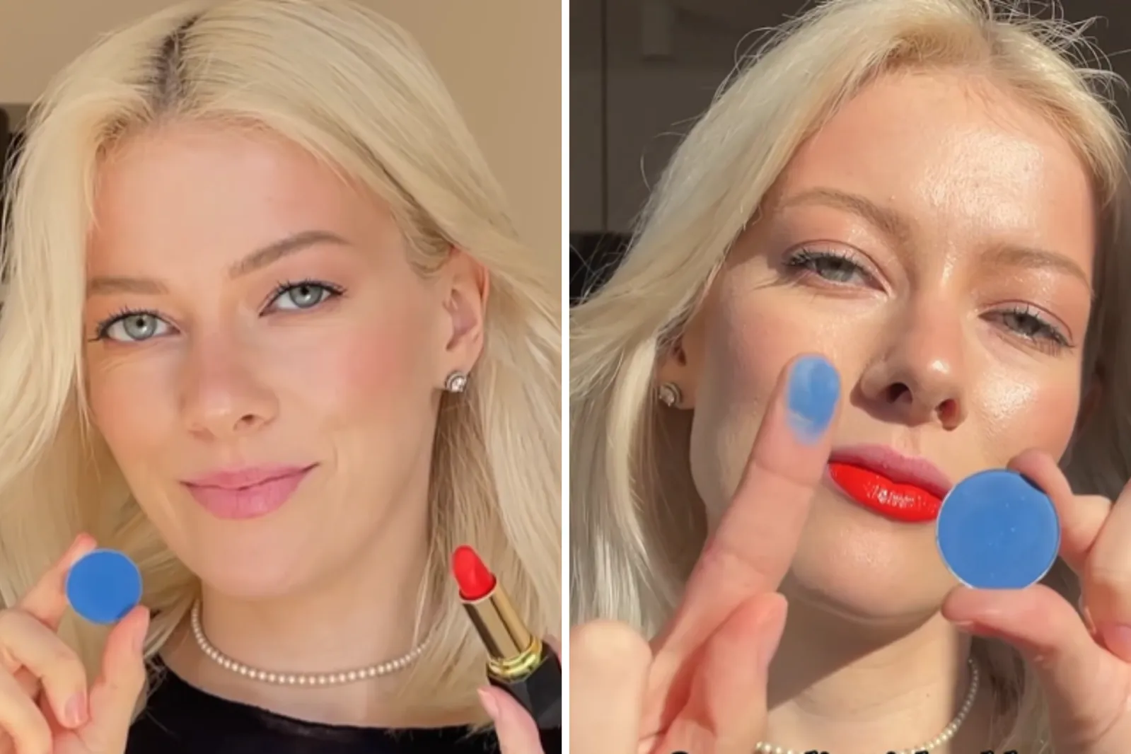 Woman Adds Blue Eye Shadow to Red Lipstick, Results Not What You'd Expect -  Newsweek