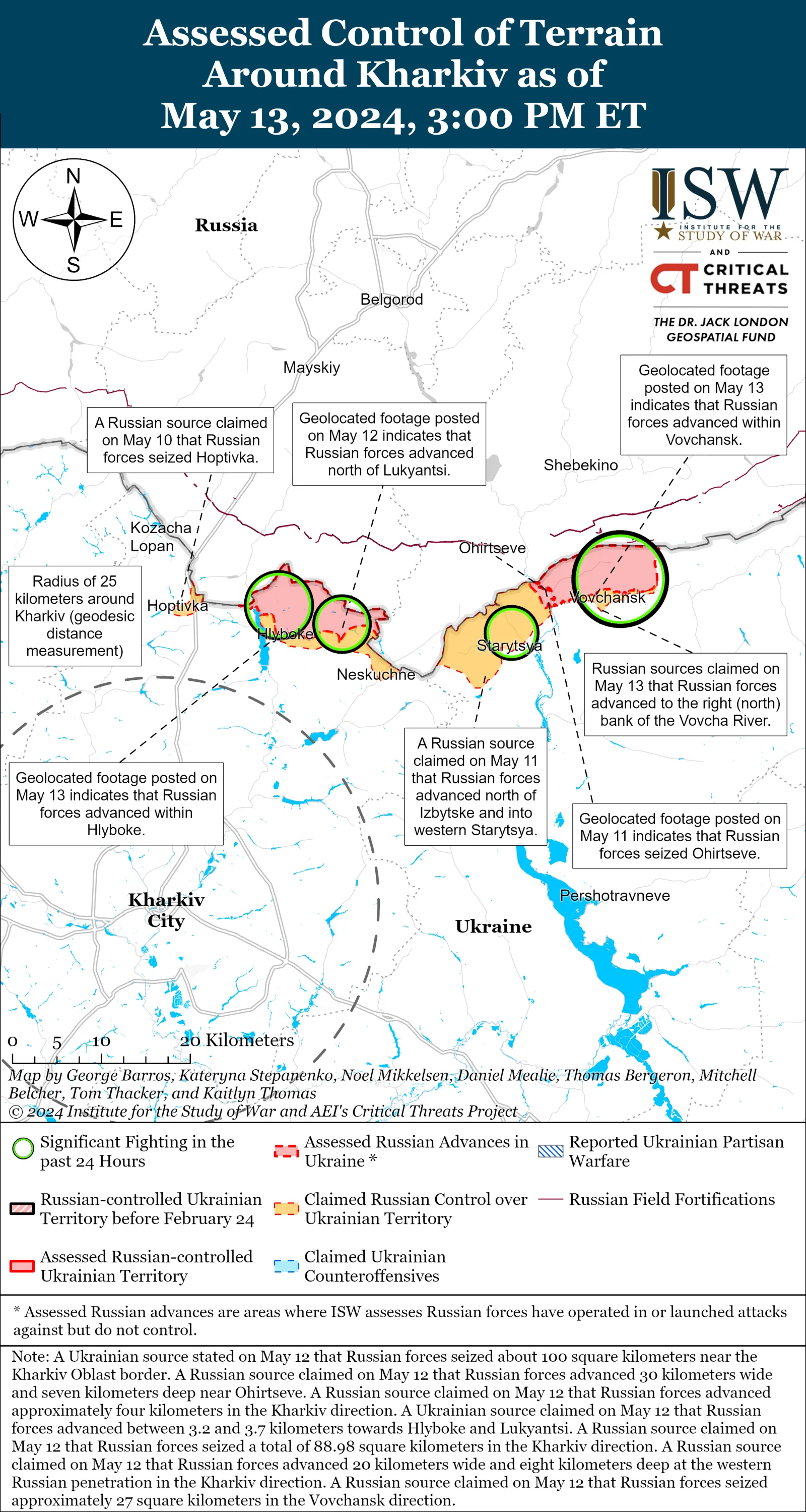 Kharkiv Map Shows Russia Establishing ‘Buffer Zone’ Along Border - Newsweek