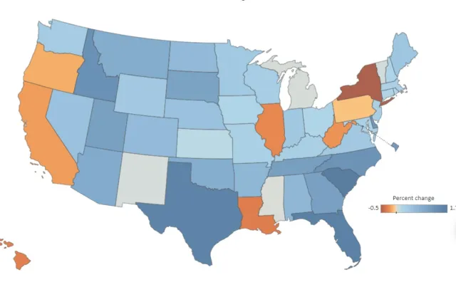 Population Map Reveals How Every State Changed in a Year - Newsweek