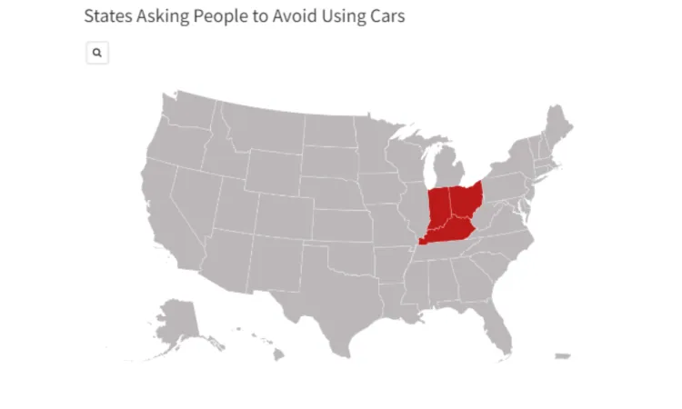 Map Shows States Asking People to Avoid Using Their Cars - Newsweek