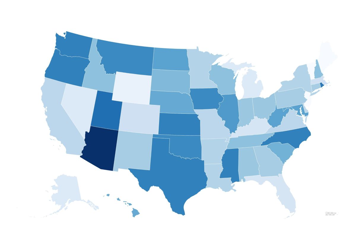 Map Shows States Where Elder Fraud is On The Rise - Newsweek