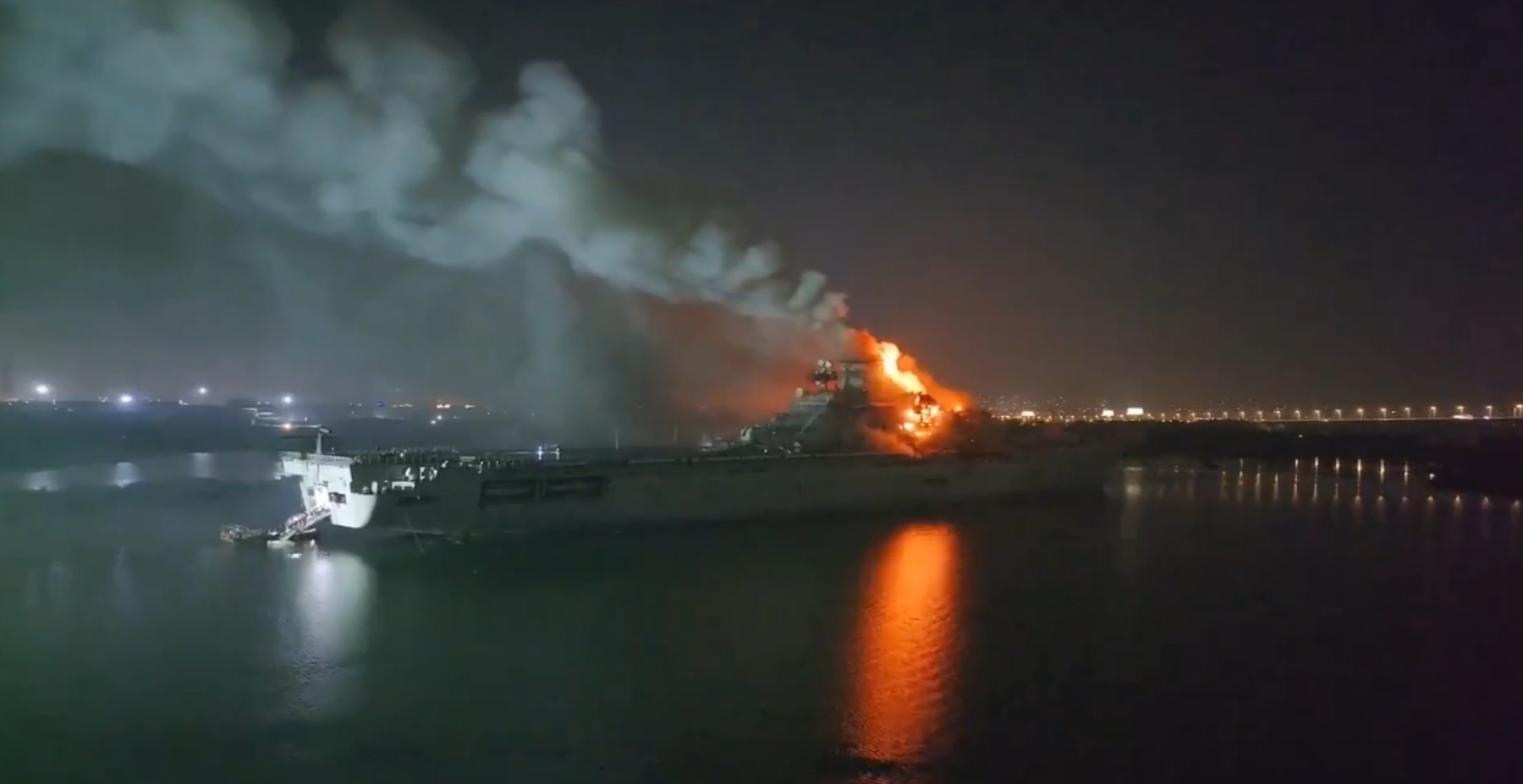 Soviet-Era Aircraft Carrier Catches Fire in China - Newsweek