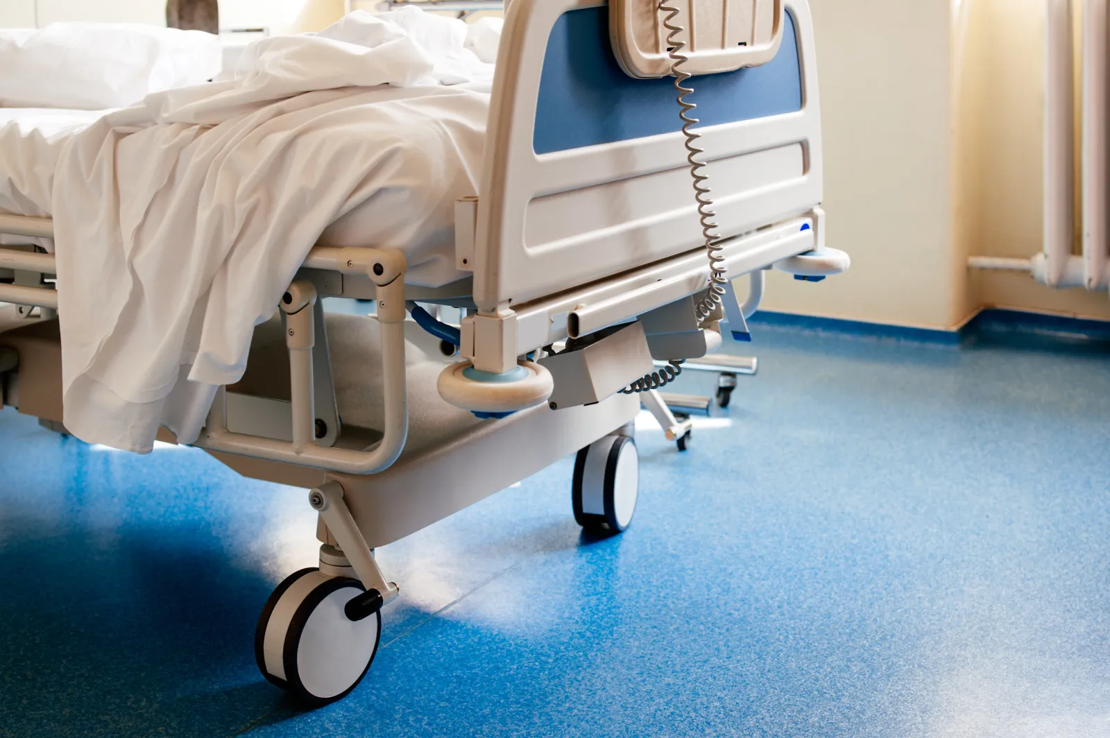 Hospital bed stock image
