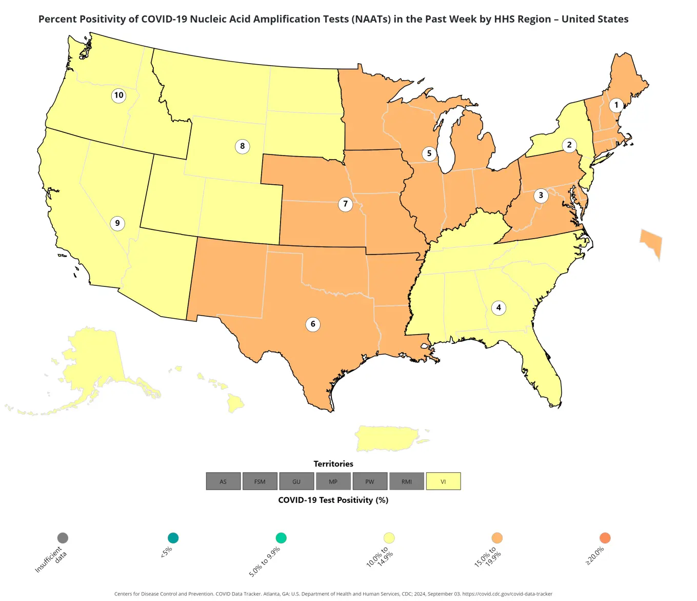 COVID map September 3