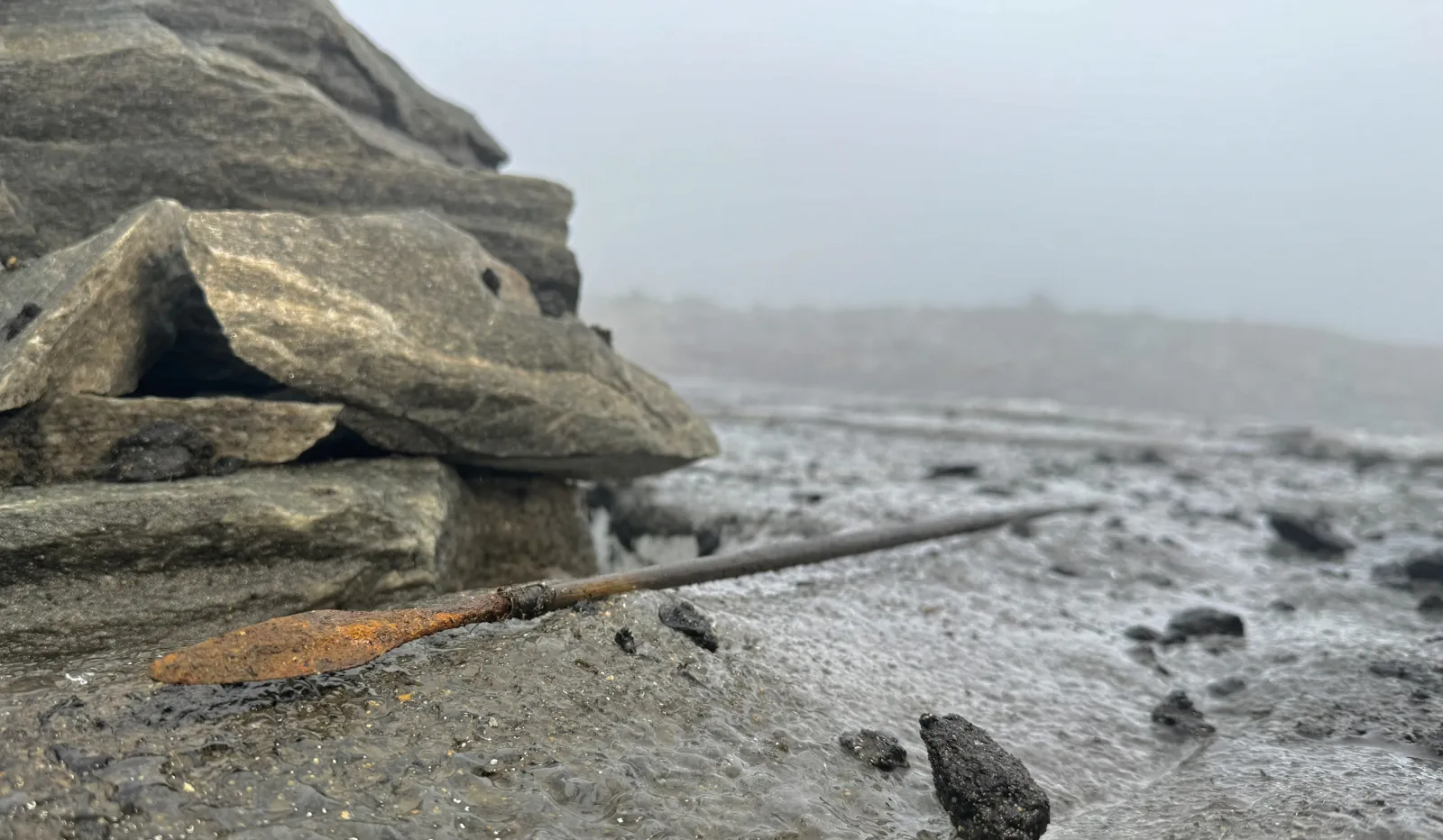 1300-year-old arrow on glacial ice in Norway.
