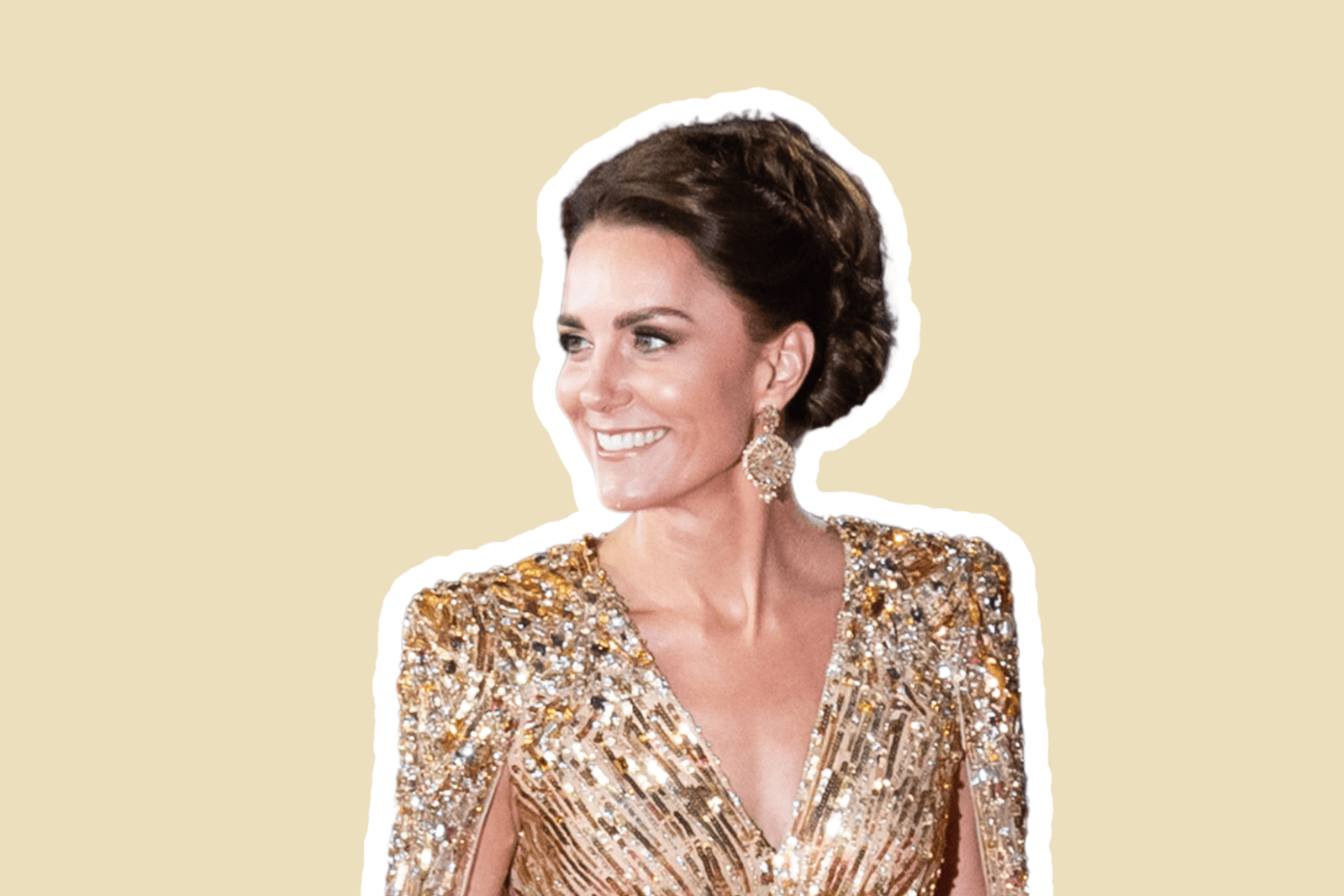 duchess kate gold dress Kate Middleton Wears Gold Dress at James Bond Premiere