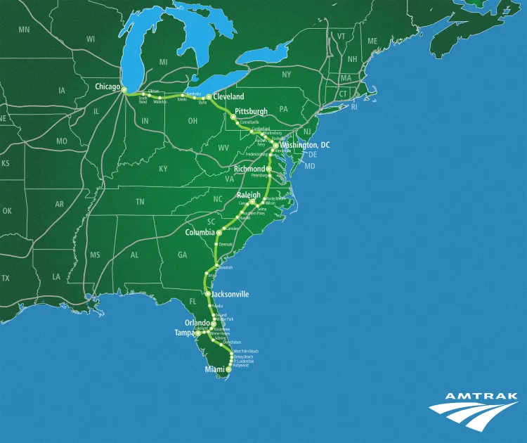 Map Shows New ‘Floridian’ Train Route From Chicago to Miami - Newsweek