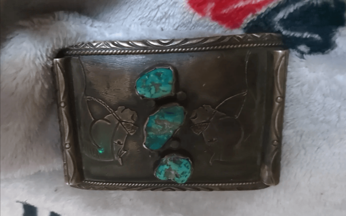 Navajo Silver Belt Buckle stamped W. Nezzie Lot - J. Nezzie Navajo Native American sterling silver belt  main image 2