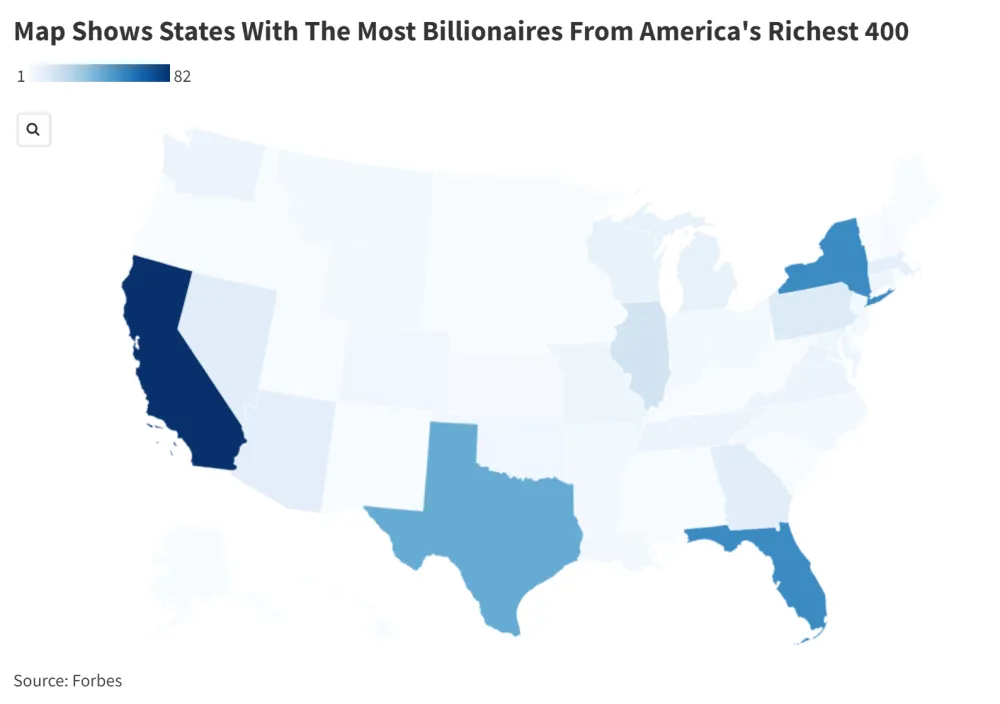 Map Shows Where America’s Richest People Live - Newsweek